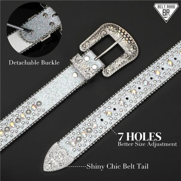 Gothic Bling Belt: Western Cowboy Style for Jeans - Picture 4 of 7